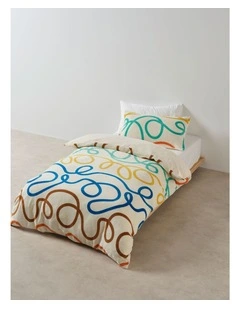 Squiggle Quilt Cover Set in Multi