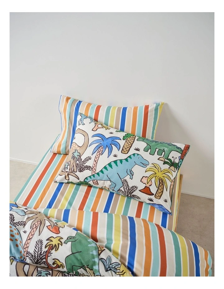 Diehard Dino Cotton Percale Quilt Cover Set In Multi image 2
