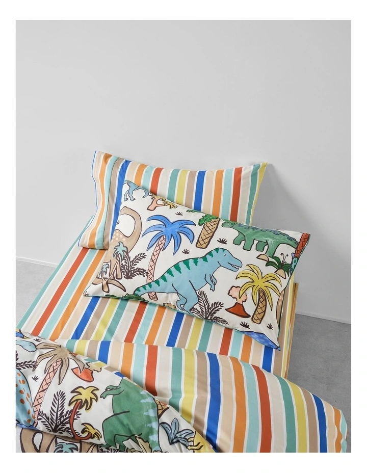 Diehard Dino Cotton Percale Quilt Cover Set In Multi image 2