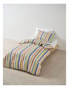 Kids Club Cotton Percale Quilt Cover Set In Multi