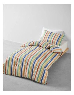 Kids Club Cotton Percale Quilt Cover Set In Multi