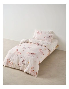 Pony Club Cotton Percale Quilt Cover Set In Blush