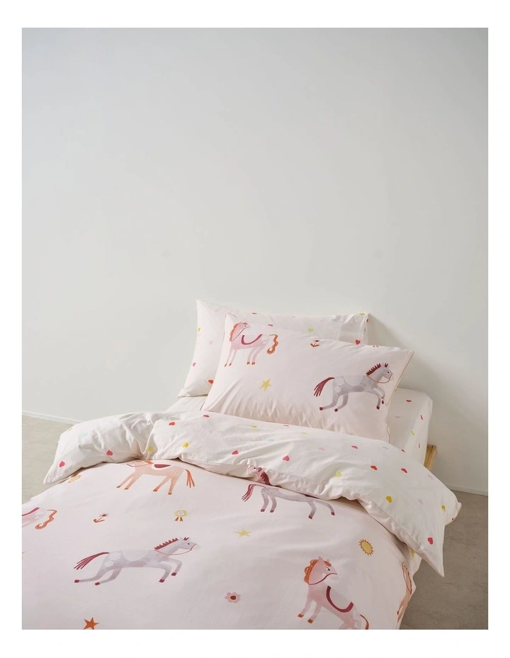 Pony Club Cotton Percale Quilt Cover Set In Blush image 2