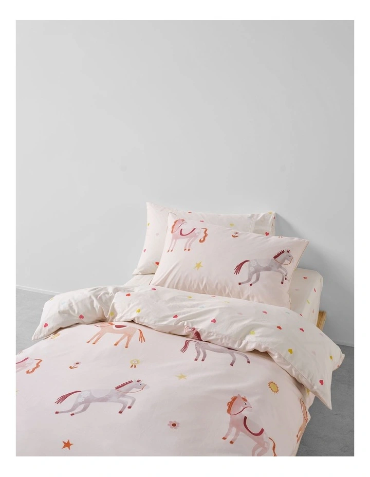 Pony Club Cotton Percale Quilt Cover Set In Blush image 2