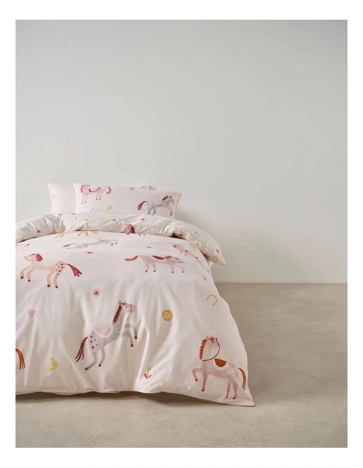 Pony Club Cotton Percale Quilt Cover Set In Blush image 4
