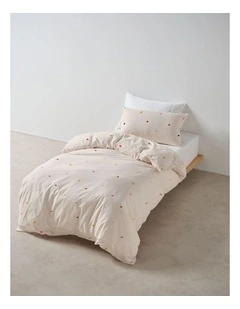 Little Love Cotton Percale Quilt Cover Set In Multi