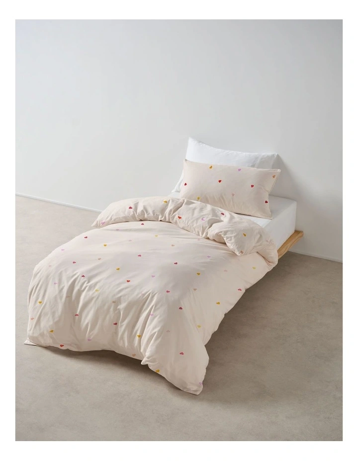 Little Love Cotton Percale Quilt Cover Set In Multi image 1