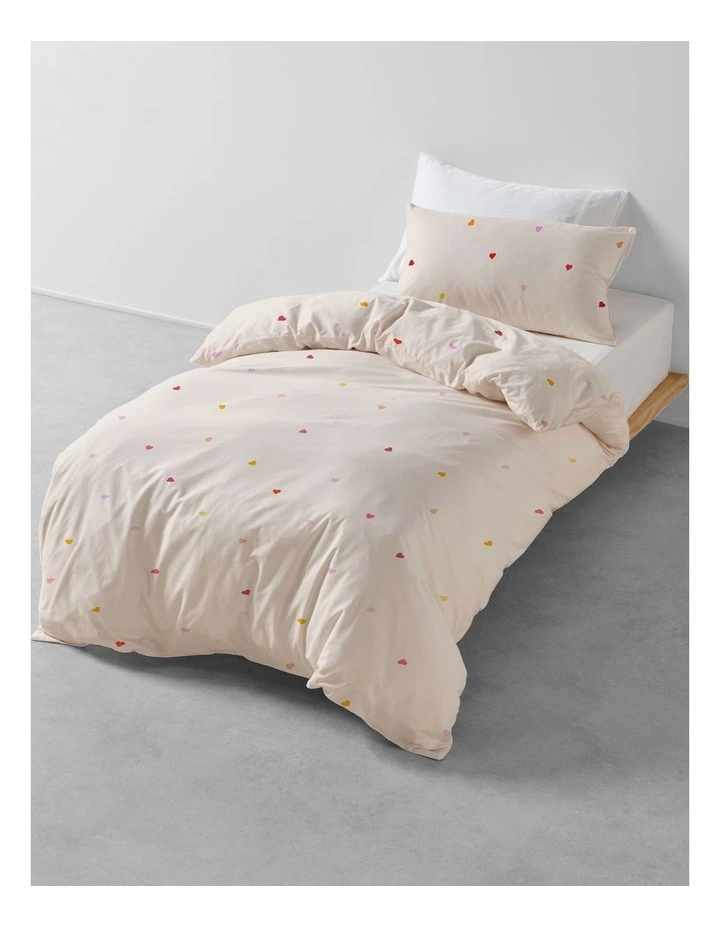 Little Love Cotton Percale Quilt Cover Set In Multi image 1