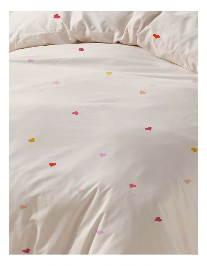 Little Love Cotton Percale Quilt Cover Set In Multi image 3