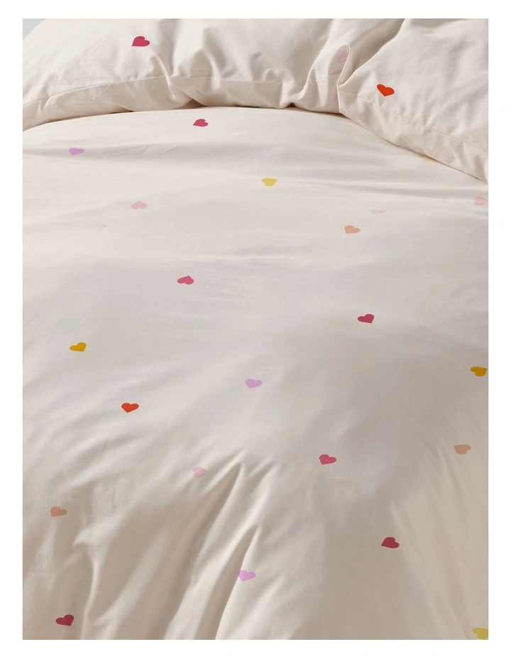 Little Love Cotton Percale Quilt Cover Set In Multi image 3