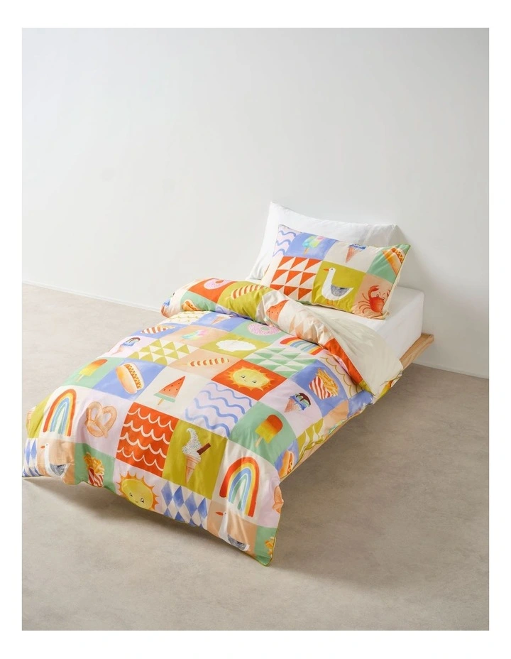 Ice Cream Sundays Cotton Percale Quilt Cover Set In Multi image 1