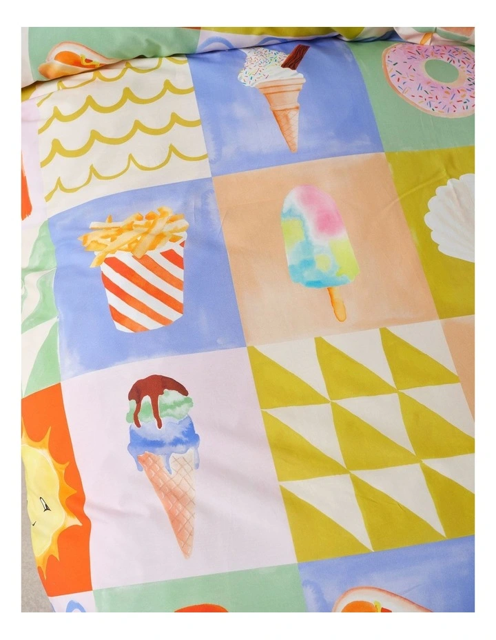 Ice Cream Sundays Cotton Percale Quilt Cover Set In Multi image 3