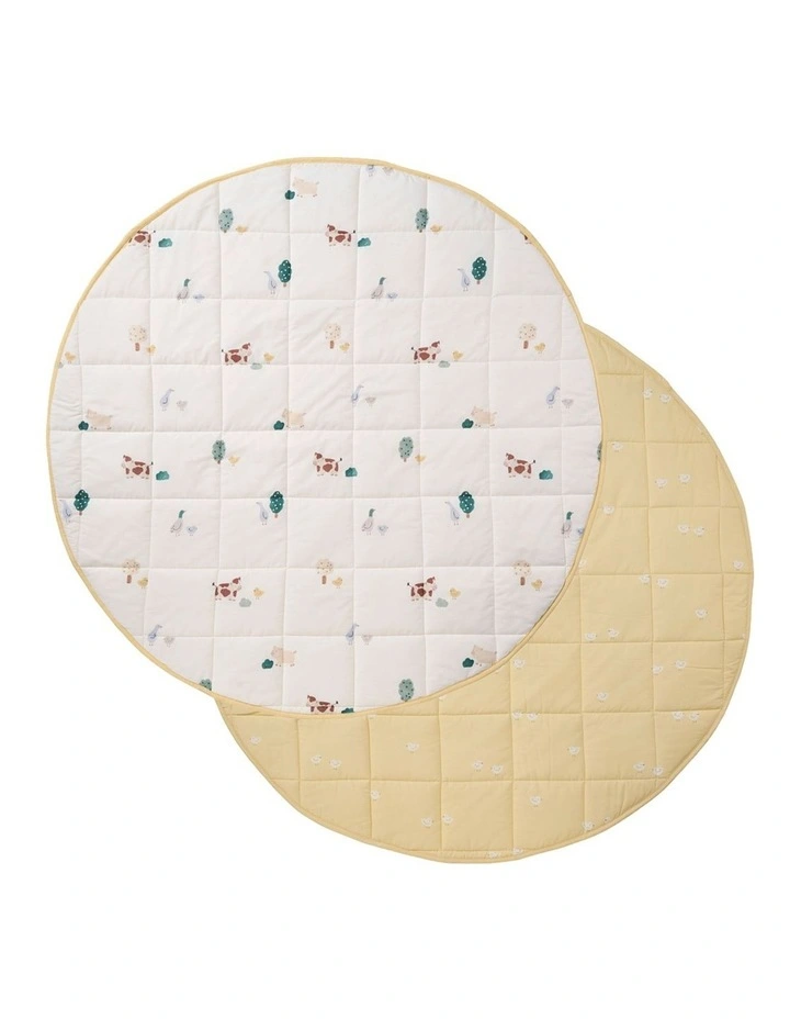 Mini Farm Cot Coverlet In Butter image 1