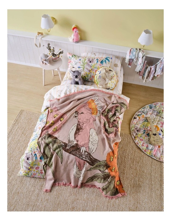 Linen House Kids Greta Galah Blanket In Pink image 2