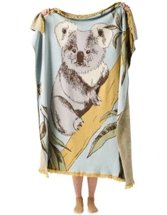 Linen House Kids Kevin Koala Blanket In Blue