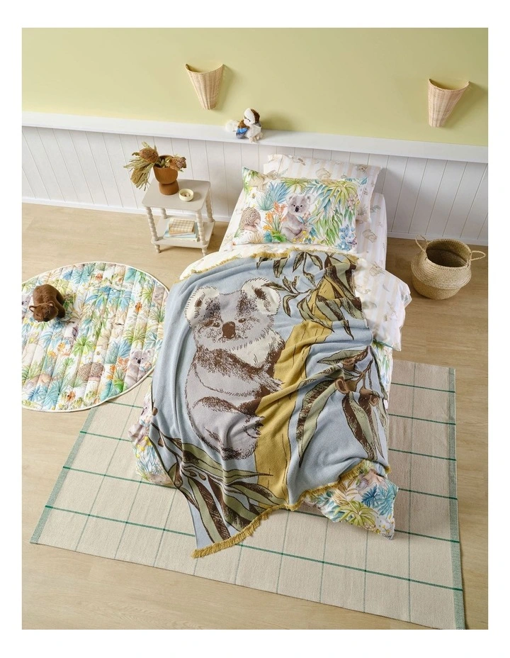 Linen House Kids Kevin Koala Blanket In Blue image 2