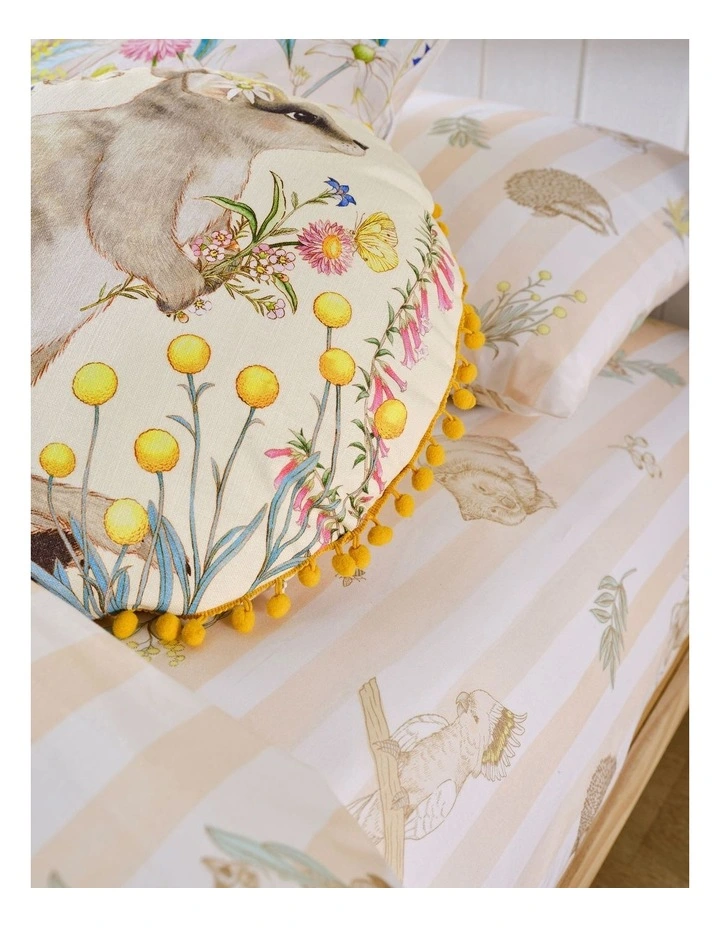 Linen House Kids Wilma Wallaby 40cm Round Cushion In Yellow image 3