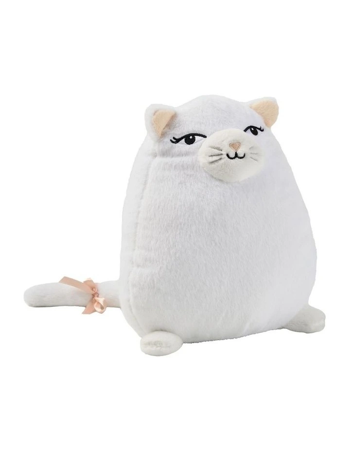 Cuddly Catie Novelty Cushion in White image 1