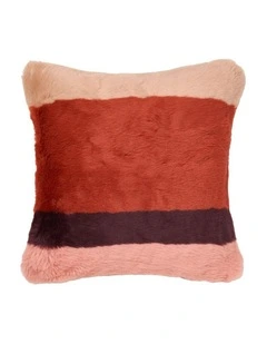 Dunkeld Faux Fur Cushion 48x48cm in Chilli