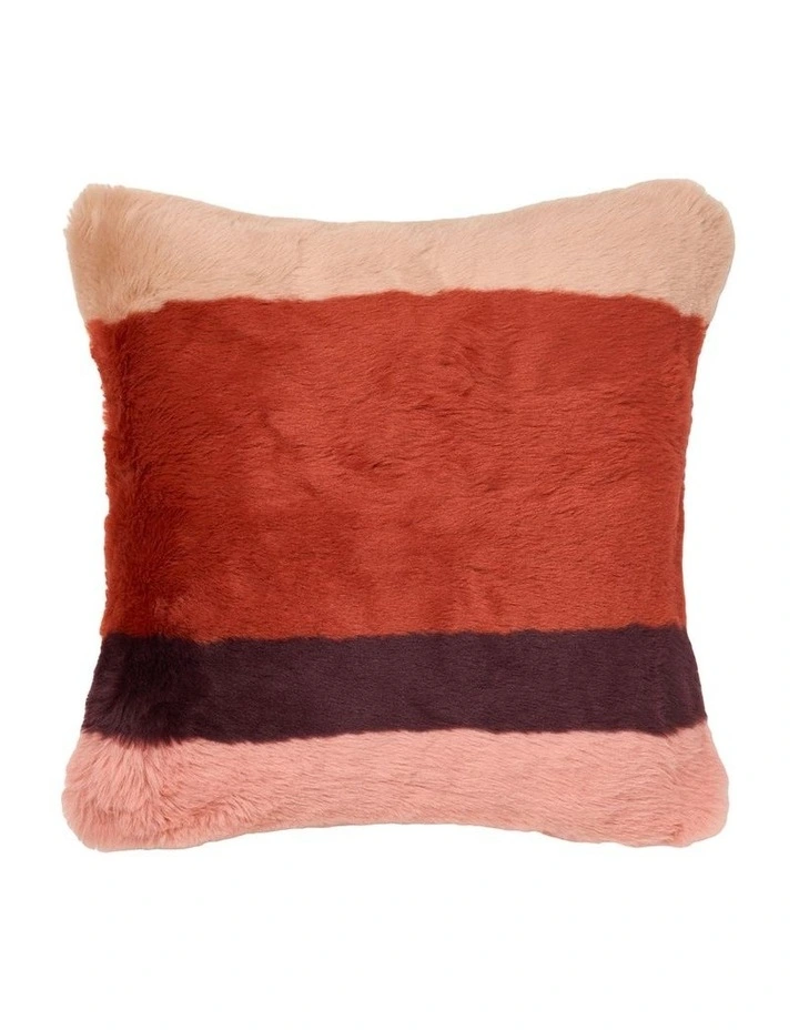 Dunkeld Faux Fur Cushion 48x48cm in Chilli image 1