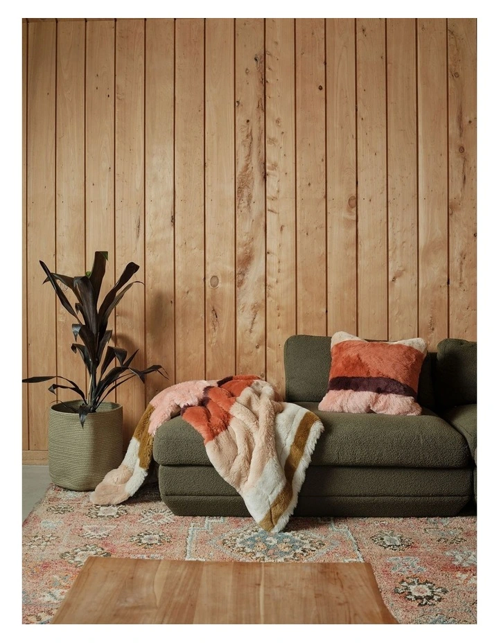 Dunkeld Faux Fur Cushion 48x48cm in Chilli image 2