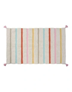 Chopsticks Cotton Tufted Floor Rug In Vanilla