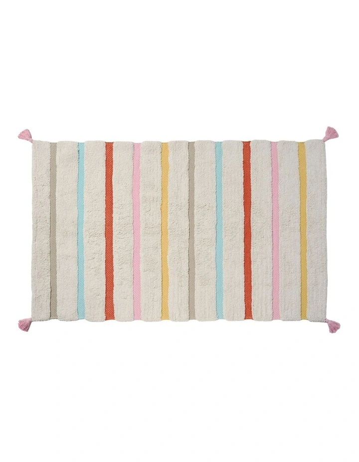 Chopsticks Cotton Tufted Floor Rug In Vanilla image 1