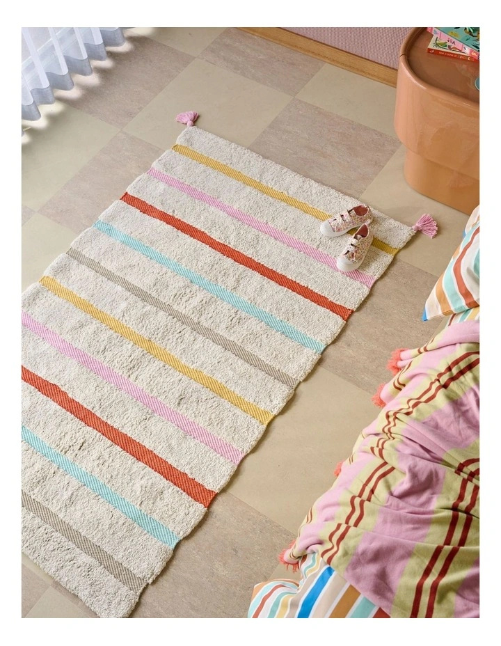 Chopsticks Cotton Tufted Floor Rug In Vanilla image 2