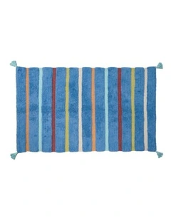 Chopsticks Cotton Tufted Floor Rug In Marine Blue