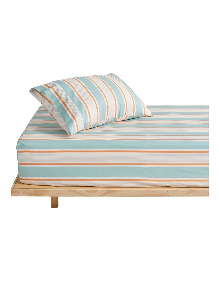 Sailor Stripe Cotton Percale Combo Sheet Set in Blue image 1