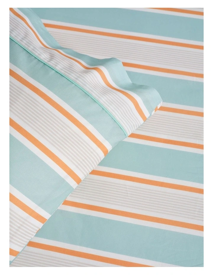 Sailor Stripe Cotton Percale Combo Sheet Set in Blue image 3
