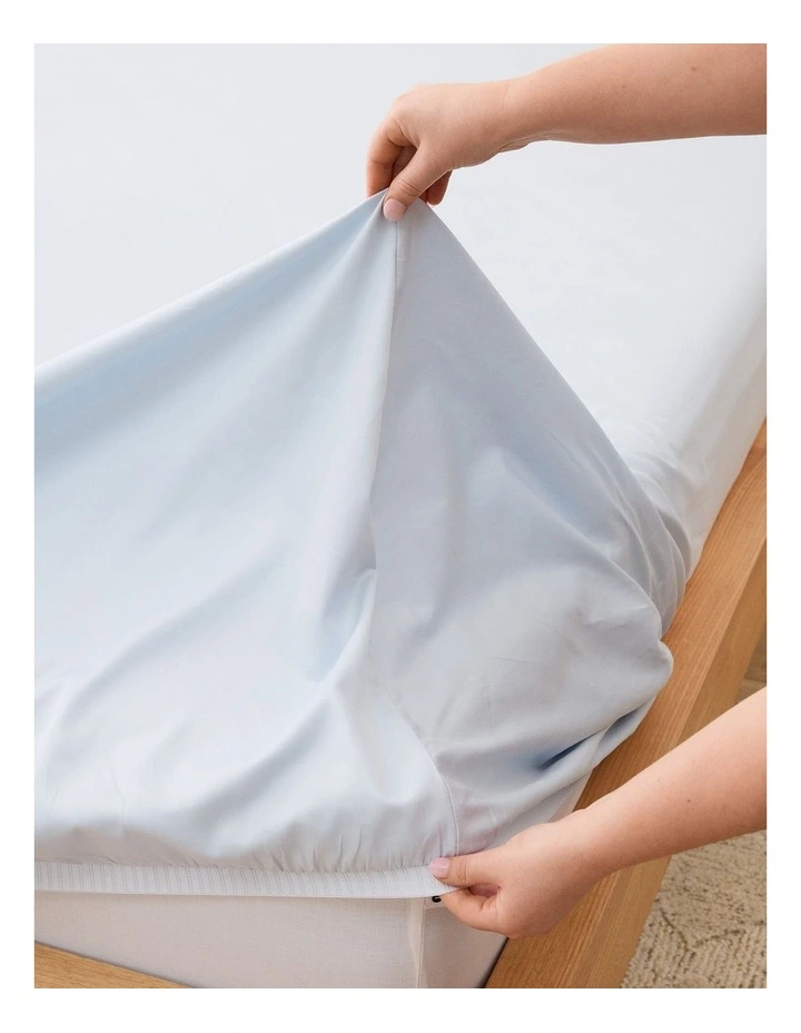 Eden Cotton Fitted Sheet in Sky image 2