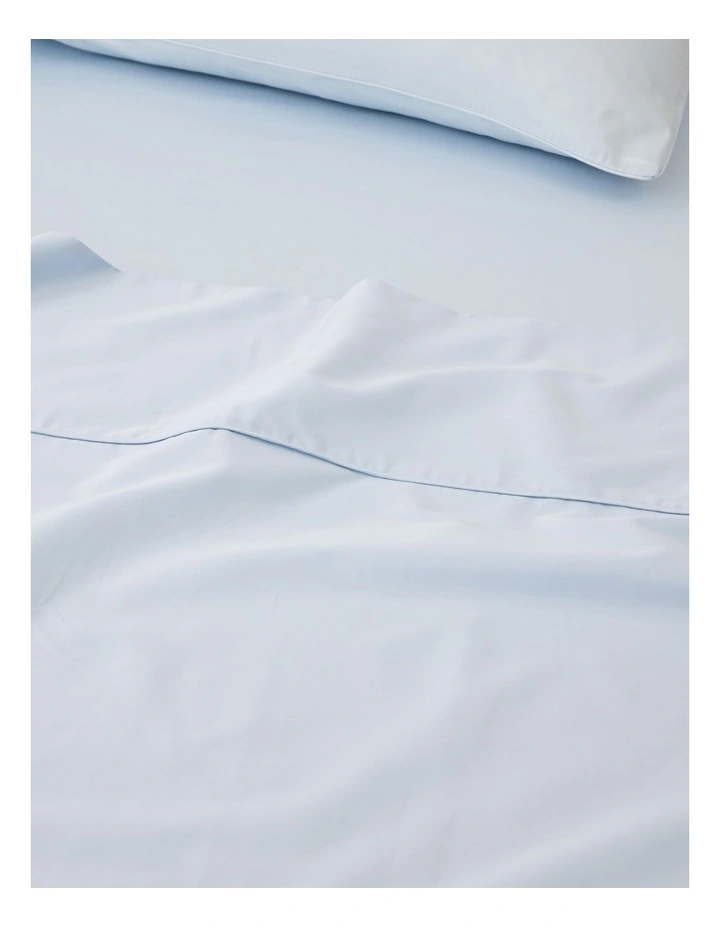 Eden Cotton Flat Sheet in Sky image 2