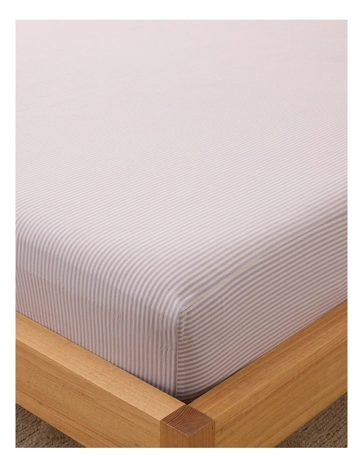 Leo Washed Cotton Fitted Sheet in Rue image 1