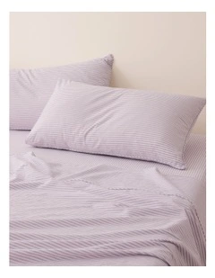 Leo Washed Cotton Standard Pillowcase Pair in Purple