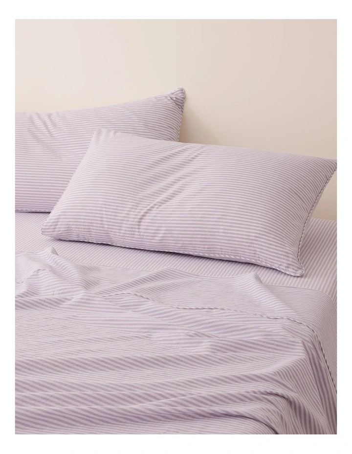 Leo Washed Cotton Standard Pillowcase Pair in Purple image 1