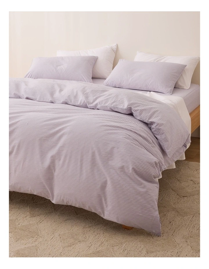 Leo Washed Cotton Standard Pillowcase Pair in Purple image 4