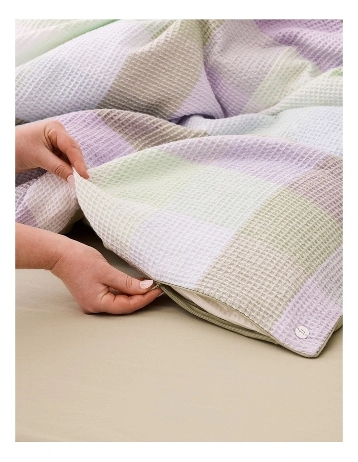 Tully Waffle Quilt Cover Set in Mia Gingham image 5