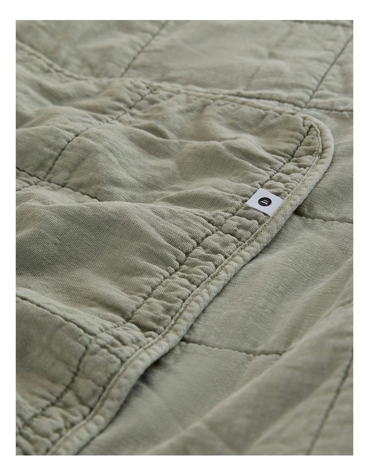 Rory Washed Cotton Large Blanket in Sage image 3