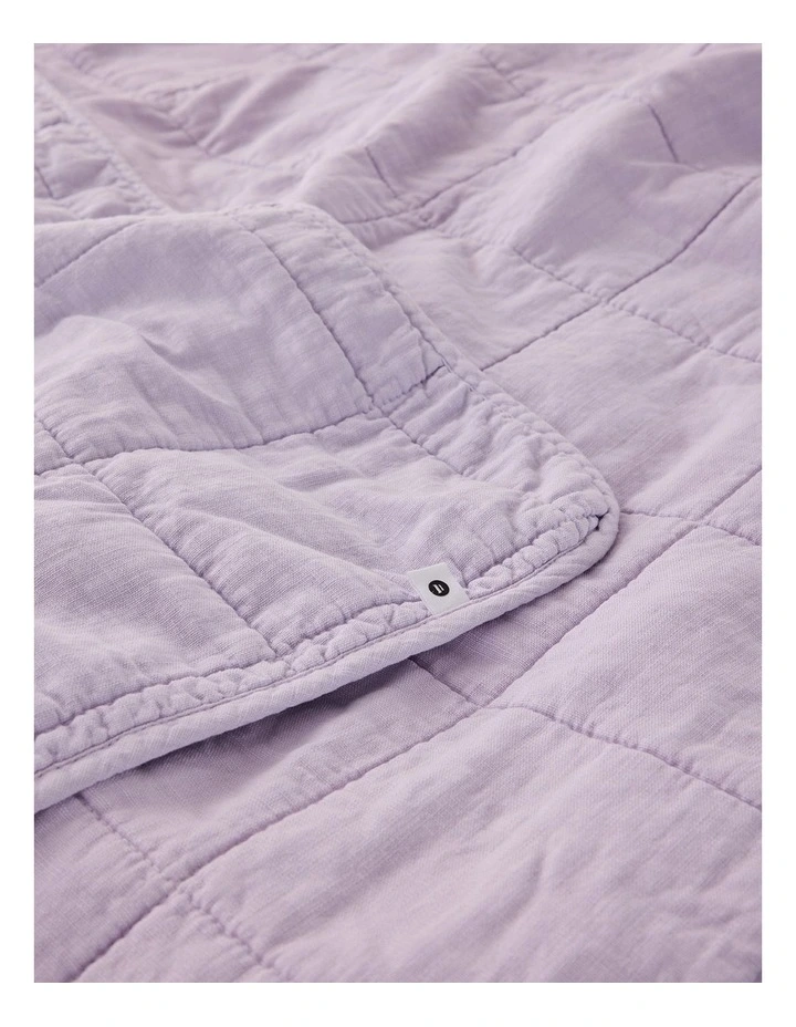 Rory Washed Cotton Standard Pillowcase Pair in Lilac image 3