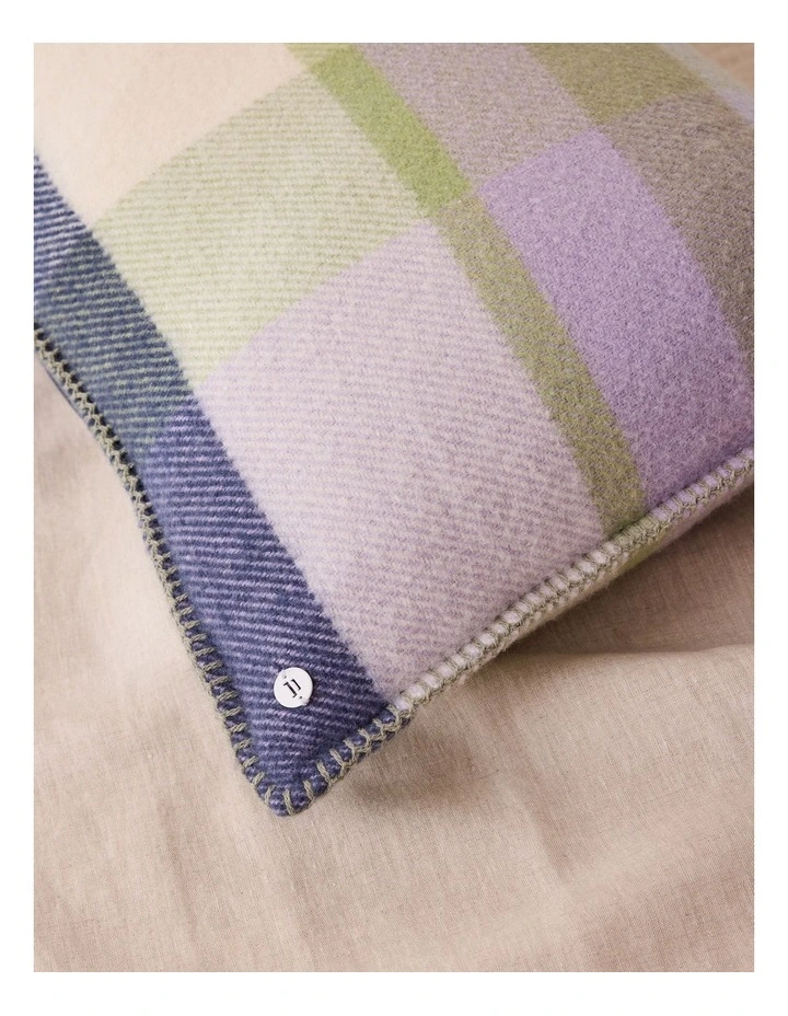 Sheet Society Wool Gingham Cushion Cover 65x40cm In Willow MYER