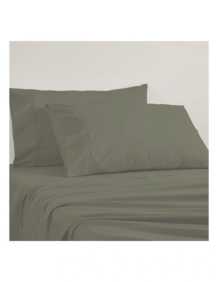 400TC Egyptian Cotton Sateen Sheeting in Moss image 1