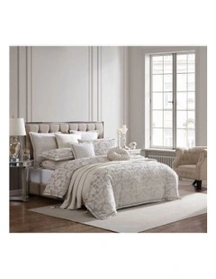 Imperial Quilt Cover Set in Stone