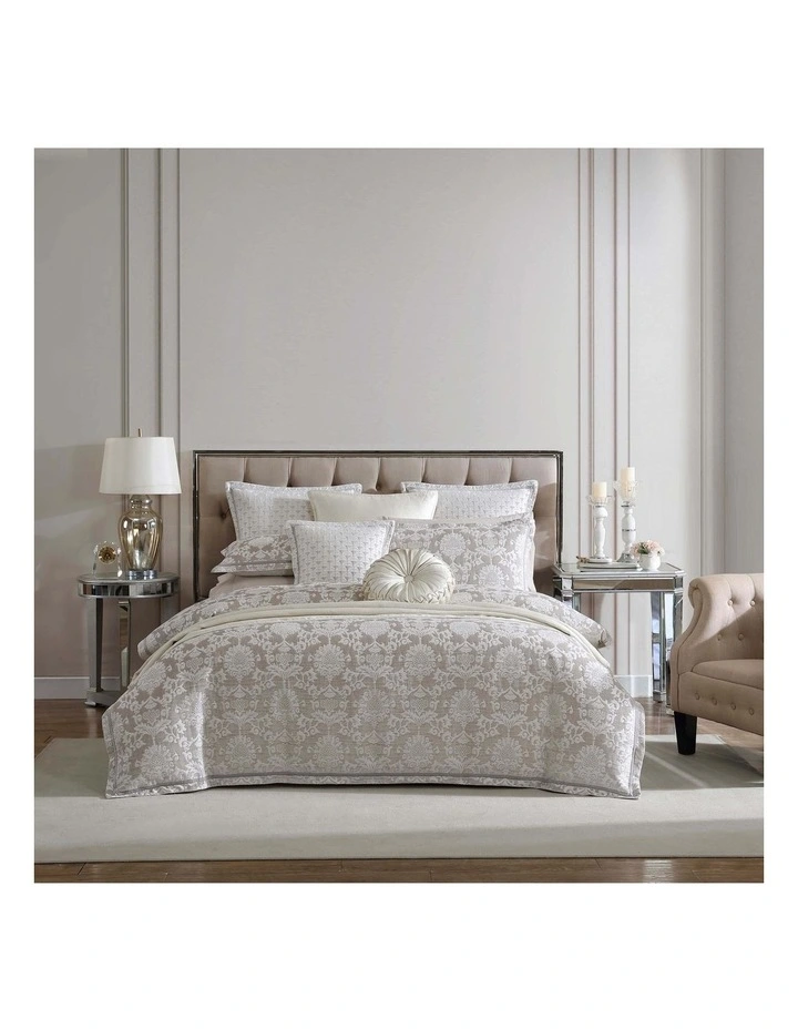 Imperial Quilt Cover Set in Stone image 2