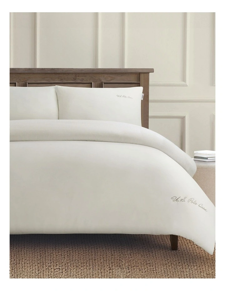 Pure Cotton Chambray Quilt Cover Set in Oatmeal image 1