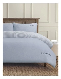 Pure Cotton Chambray Quilt Cover Set in True Navy