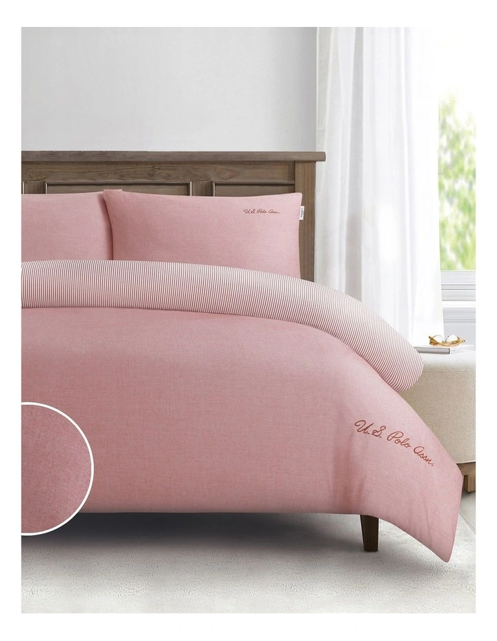 Pure Cotton Chambray Quilt Cover Set in Haute Red image 3