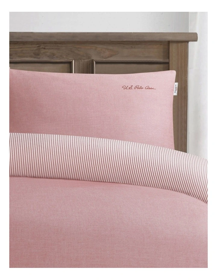 Pure Cotton Chambray Quilt Cover Set in Haute Red image 4