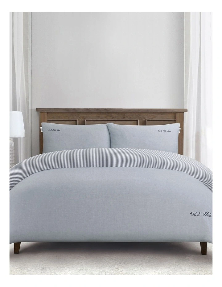 Pure Cotton Chambray Quilt Cover Set in Tornado image 1