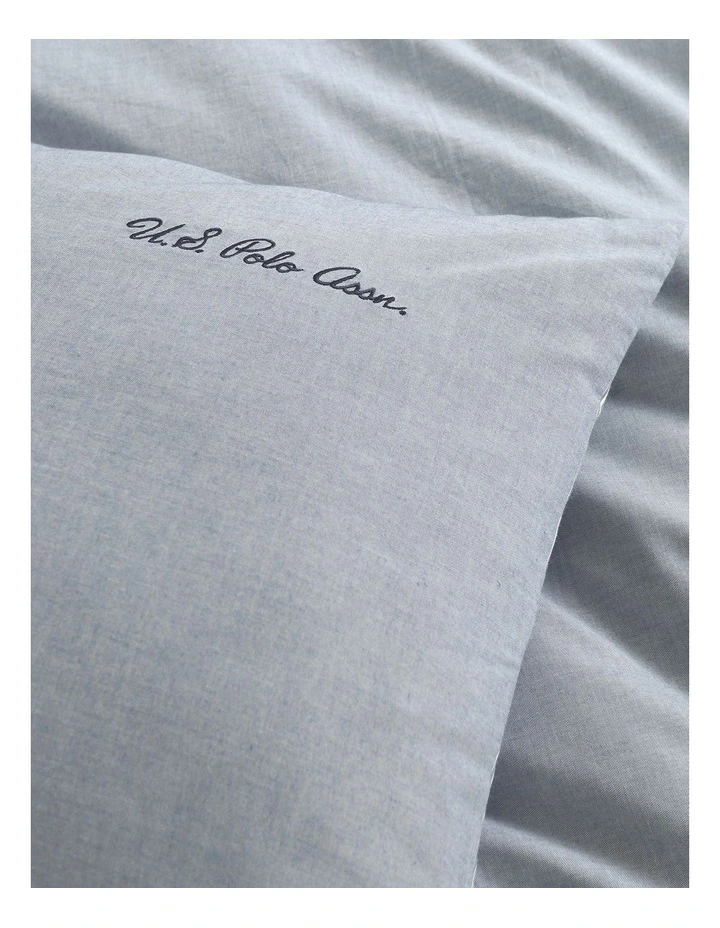 Pure Cotton Chambray Quilt Cover Set in Tornado image 4